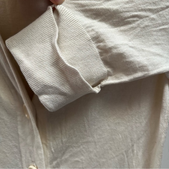 Banana Republic cotton/wool long line, button cardigan, size M women- cream - Picture 6 of 6